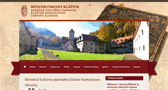 Desktop Screenshot of muzeumcervenyklastor.sk